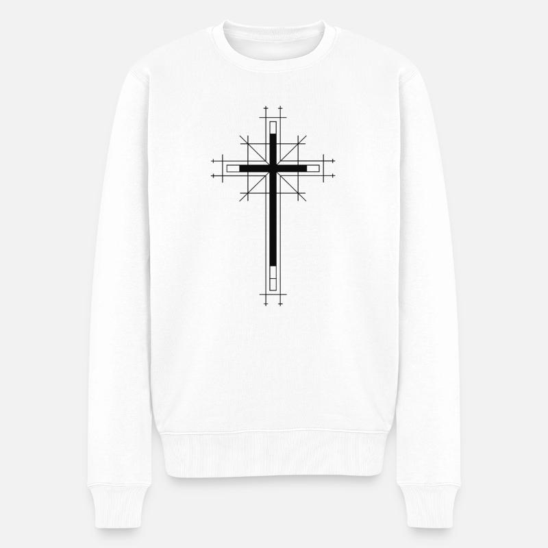 Croix Noire - Pull Premium bio Homme - blanc