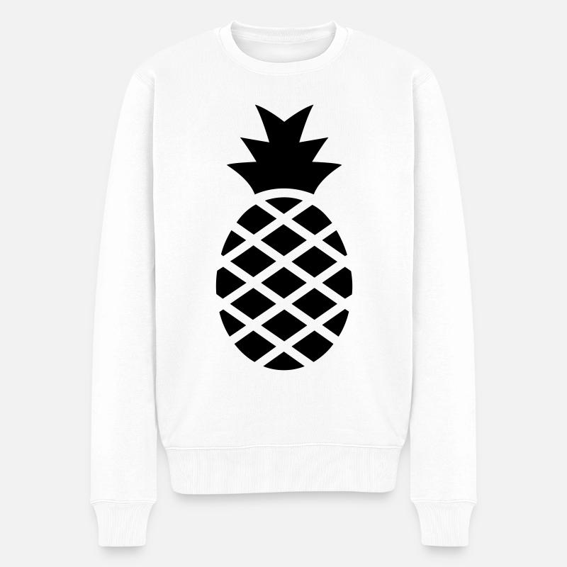 Ananas - Männer Premium Bio Pullover - Weiß