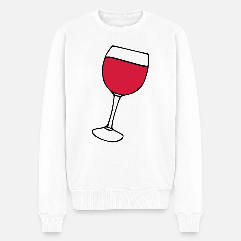Vin rouge dans le verre - Pull Premium bio Homme - blanc