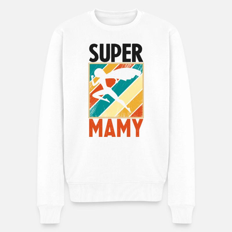 SUPER mamie - Pull Premium bio Homme - blanc