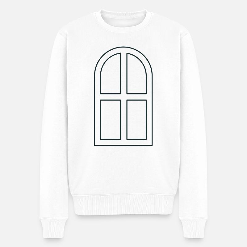 Bogenfenster geöffnet - Männer Premium Bio Pullover - Weiß