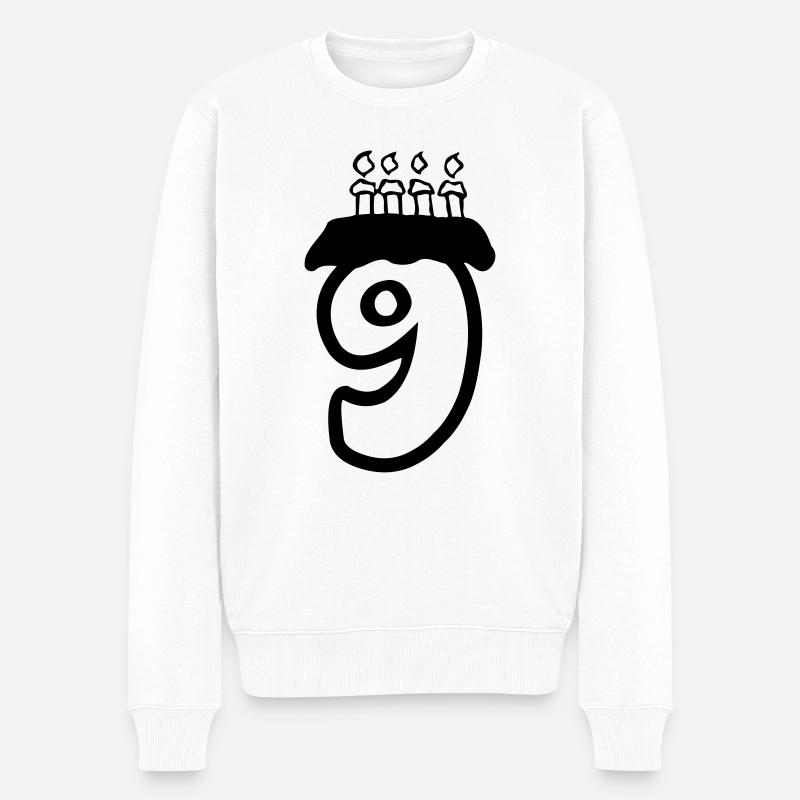 9 birthday - Männer Premium Bio Pullover - Weiß