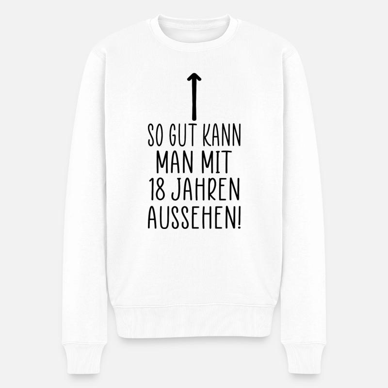 18. Geburtstag volljährig Geschenk - Männer Premium Bio Pullover - Weiß