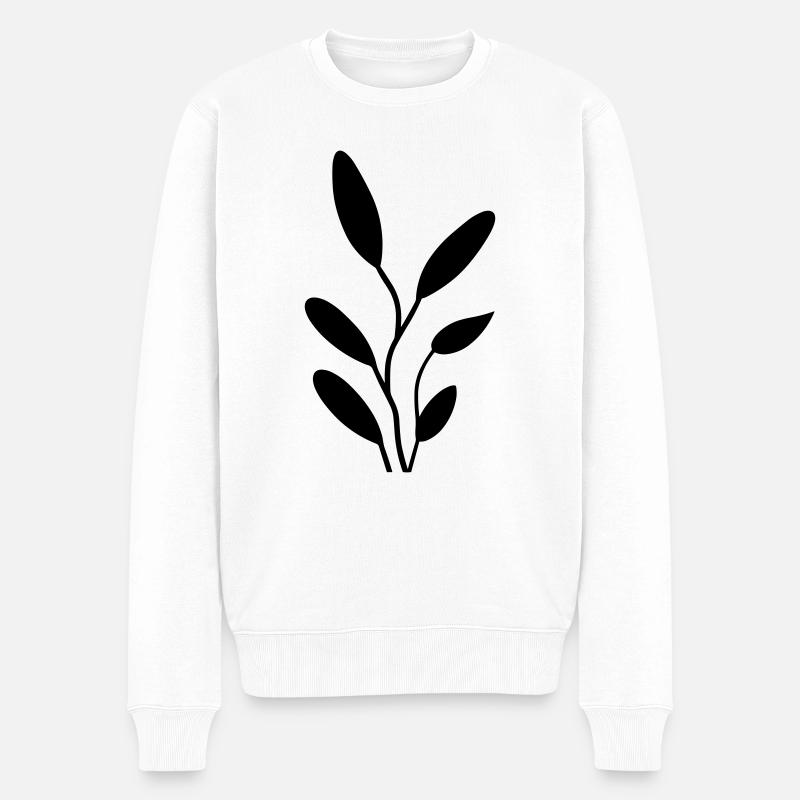 Fleur avec tige - Pull Premium bio Homme - blanc