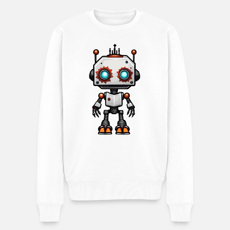 Robot / Machine / IA / Technologie / Mécanique - Pull Premium bio Homme - blanc