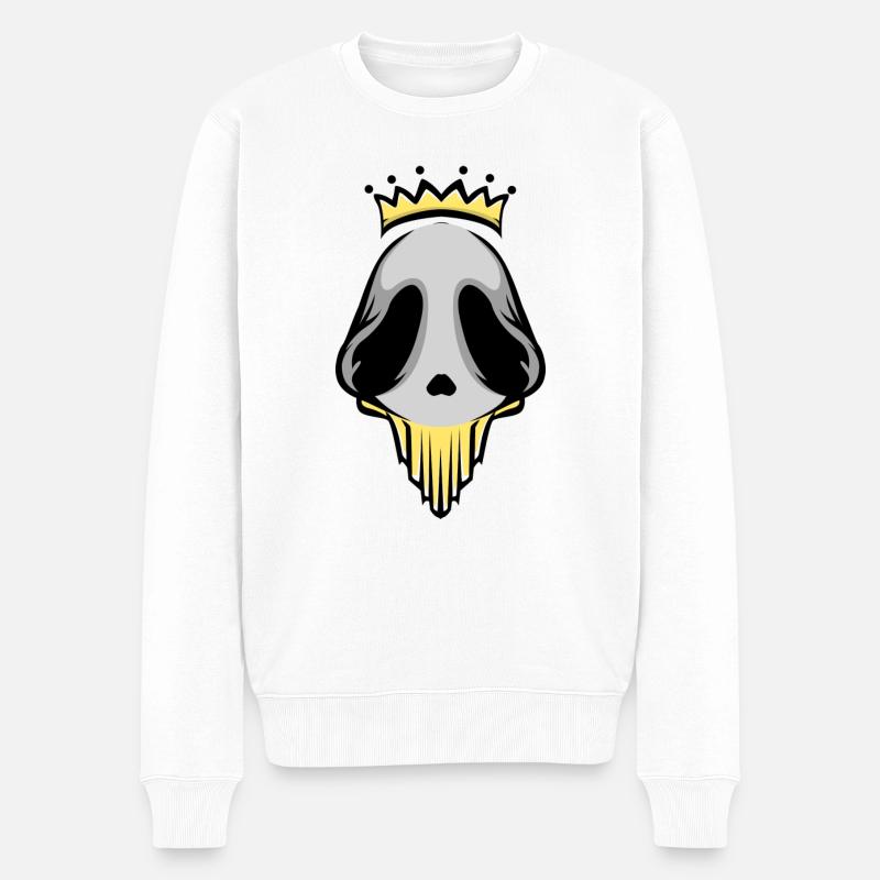 Alienkönig Logo - Männer Premium Bio Pullover - Weiß