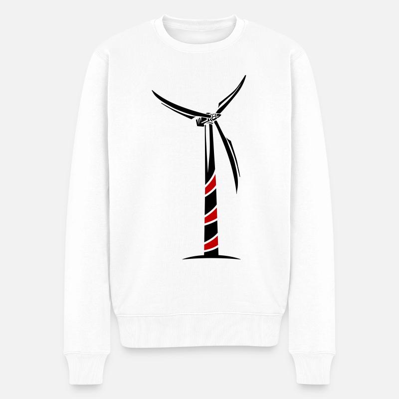 Énergie éolienne Éolienne - Pull Premium bio Homme - blanc