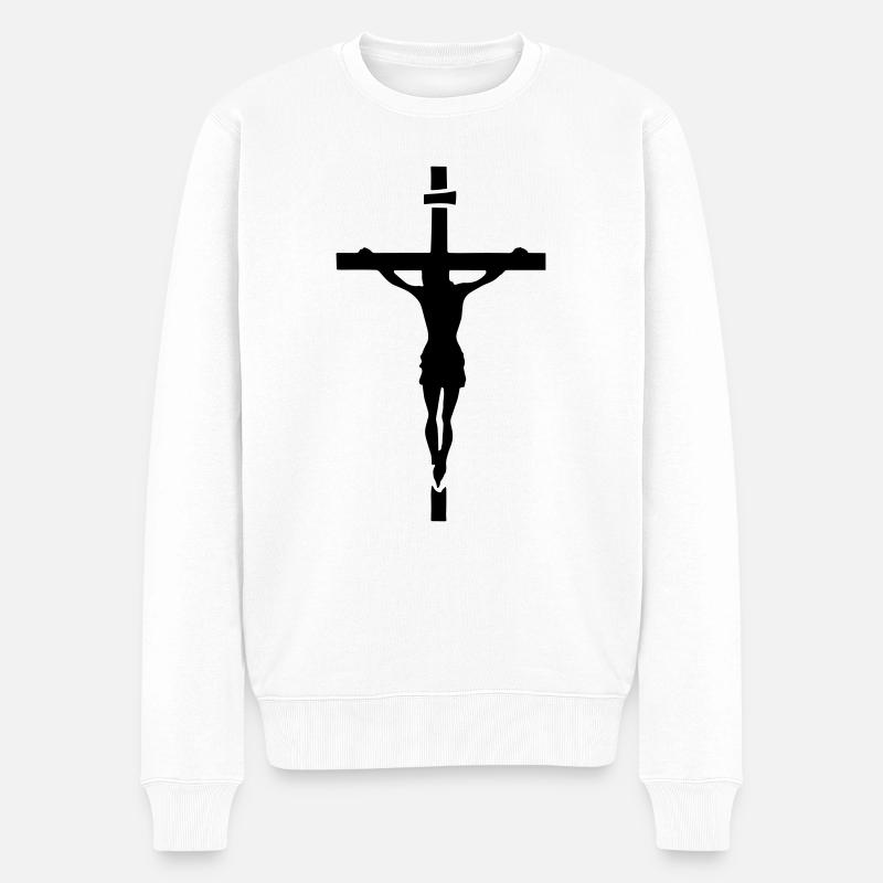 Croix de jesus - Pull Premium bio Homme - blanc