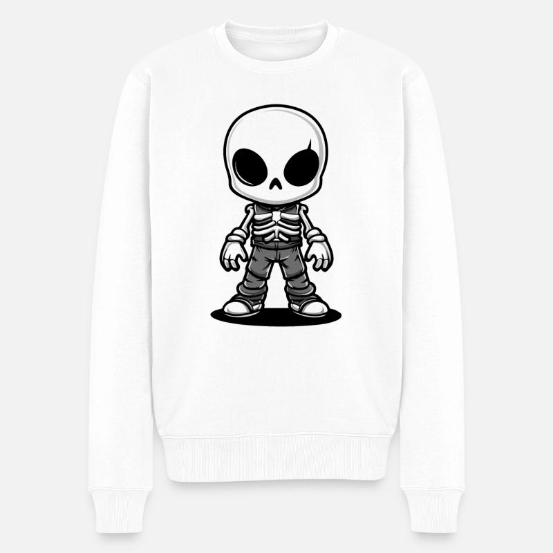Squelette Bande Dessinée Halloween - Pull Premium bio Homme - blanc