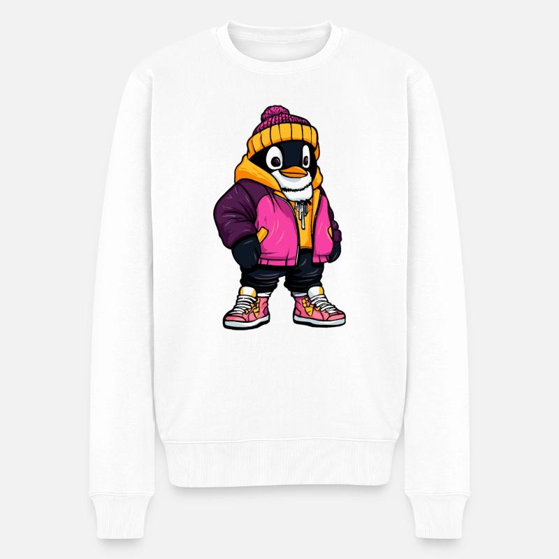 Pinguin Fashion Winter - Männer Premium Bio Pullover - Weiß
