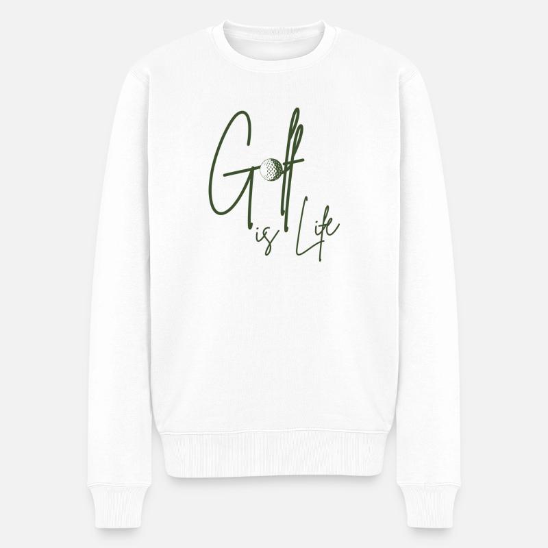 Golf is Life / Golfliebe - Männer Premium Bio Pullover - Weiß