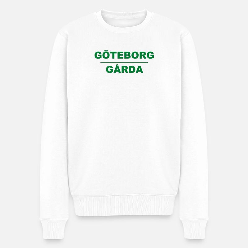 Göteborg Gårda – Design vert-noir - Pull Premium bio Homme - blanc