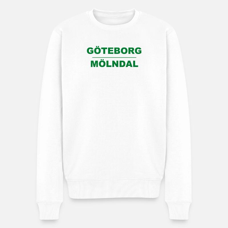 Göteborg Mölndal – Design vert-noir - Pull Premium bio Homme - blanc