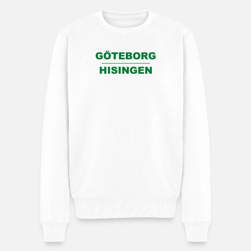 Göteborg Hisingen – Design vert-noir - Pull Premium bio Homme - blanc