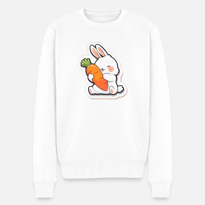 Graffiti de lapin ludique - Pull Premium bio Homme - blanc
