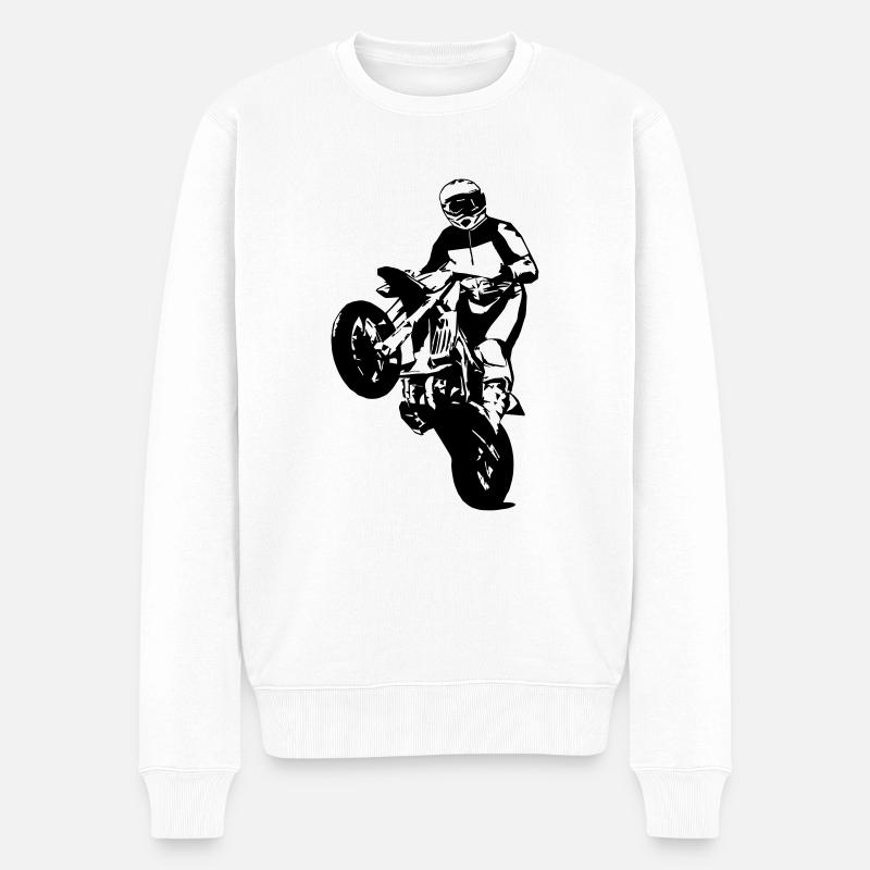 Supermoto - Supermotard - Pull Premium bio Homme - blanc