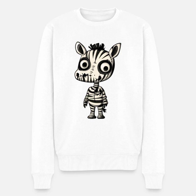 Zebra Halloween Comic Funny - Men's Premium Organic Jumper - white