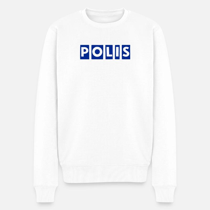 Polizei - Männer Premium Bio Pullover - Weiß