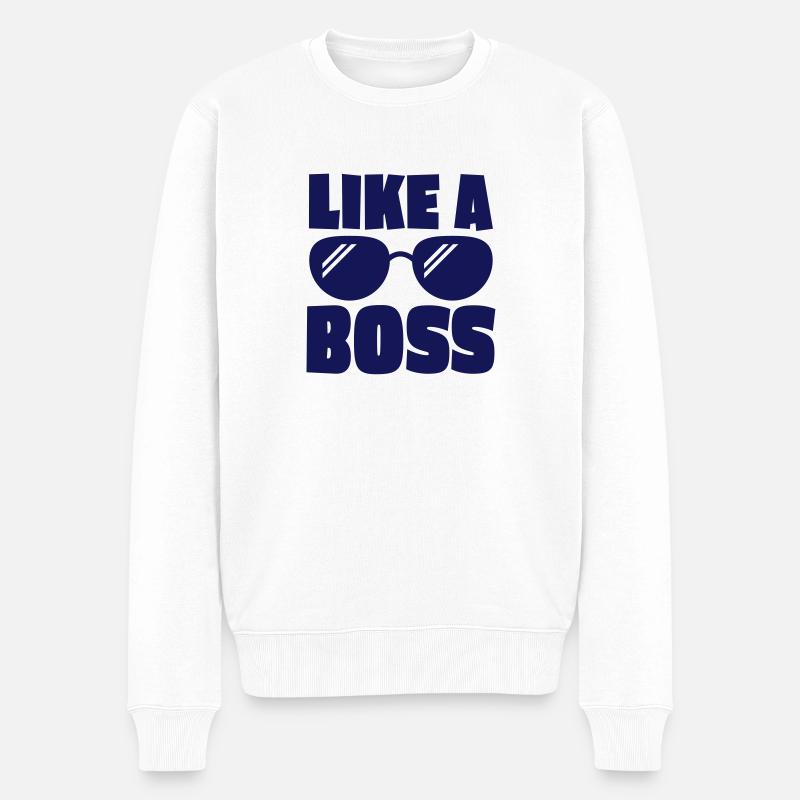 like a boss 1c - Pull Premium bio Homme - blanc