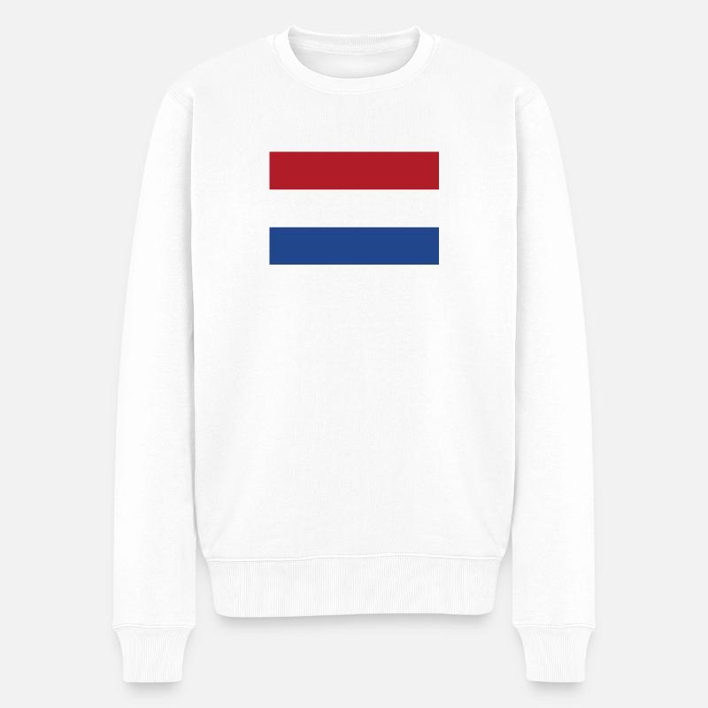 Flagge der Niederlande - Männer Premium Bio Pullover - Weiß