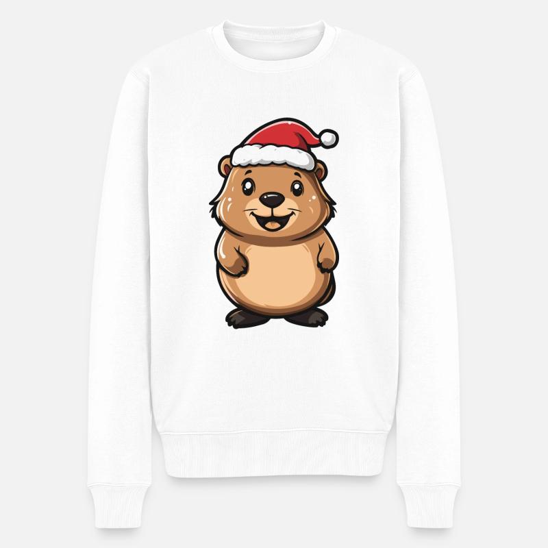 Castor Noël Noël - Pull Premium bio Homme - blanc