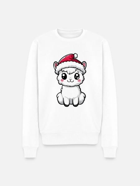 Alpaca Llama Christmas Cute - Men's Premium Organic Jumper - white
