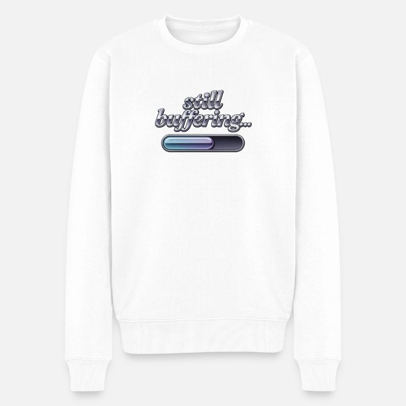 Still Buffering - Männer Premium Bio Pullover - Weiß
