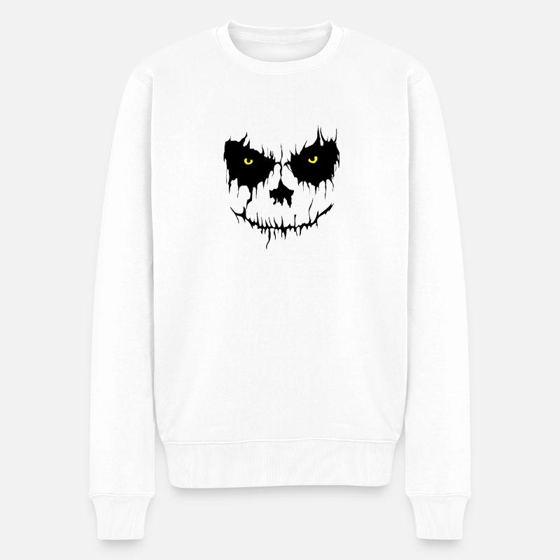 Bad Face - Männer Premium Bio Pullover - Weiß