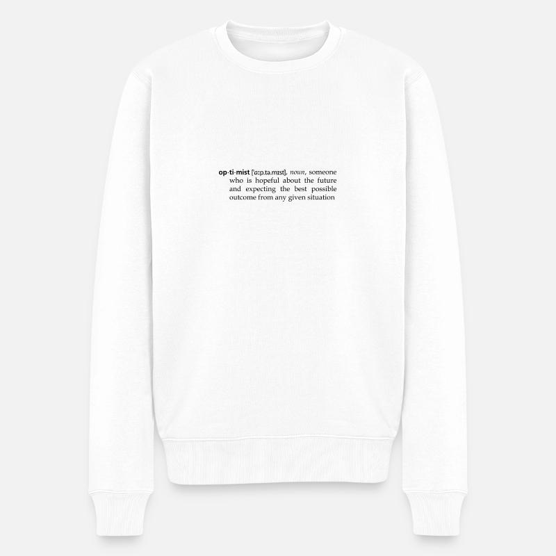 Optimist - Definition - Männer Premium Bio Pullover - Weiß