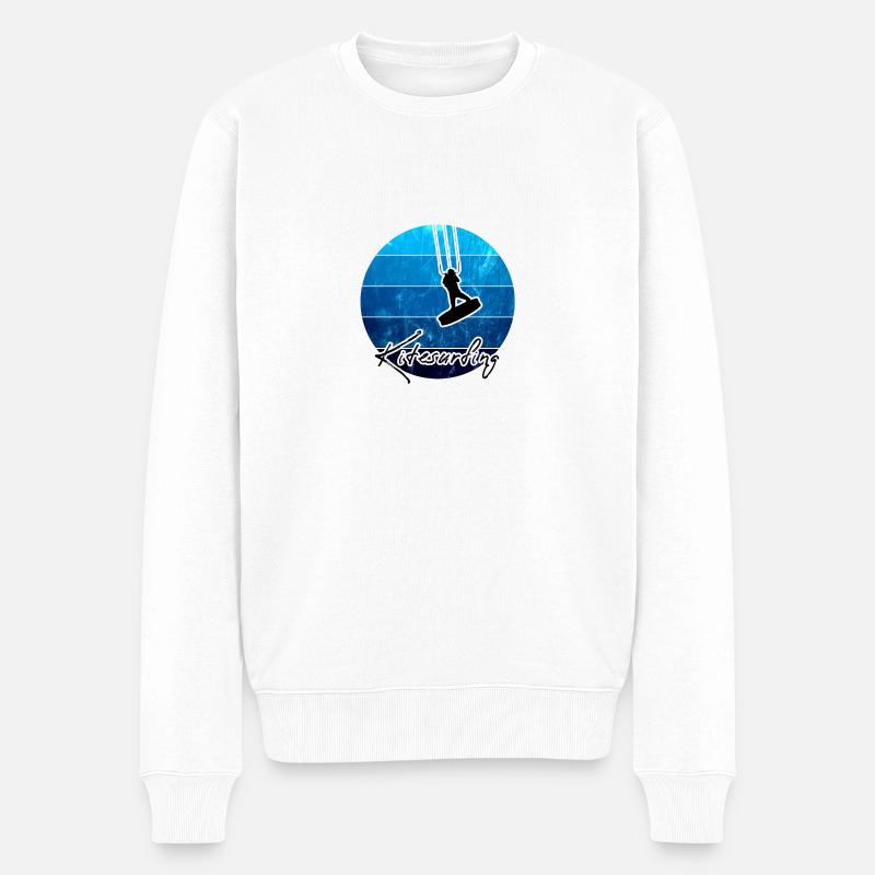 Kitesurfing Kiteboarding - Männer Premium Bio Pullover - Weiß