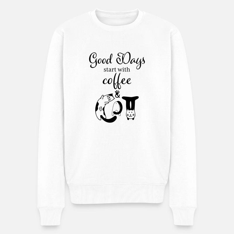 Amant de chat - Pull Premium bio Homme - blanc