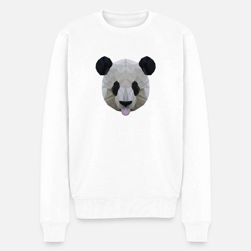 polygone Panda - Pull Premium bio Homme - blanc