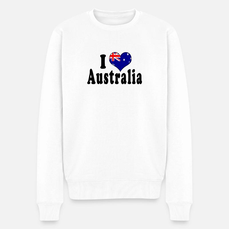 I Love Australia - Männer Premium Bio Pullover - Weiß