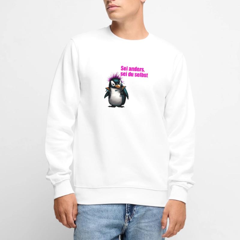 Sei Anders, Sei du Selbst PenguPunk Männer Premium Bio Pullover
