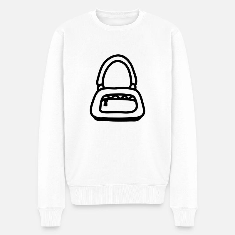 Handtasche - line - Männer Premium Bio Pullover - Weiß
