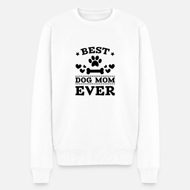 Best Dog Mom Ever - Männer Premium Bio Pullover - Weiß