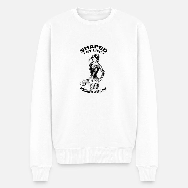 Tattoo Design - Männer Premium Bio Pullover - Weiß