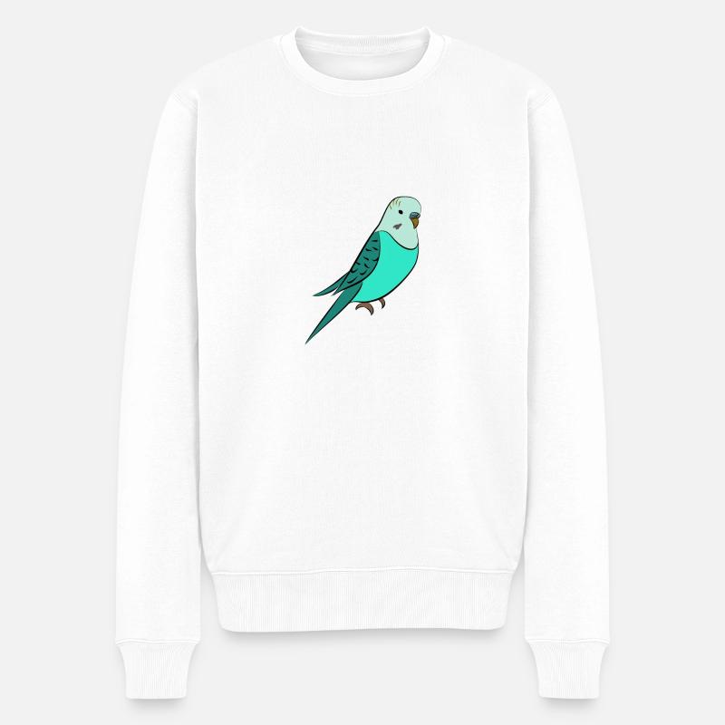 perruche Turquoise - Pull Premium bio Homme - blanc