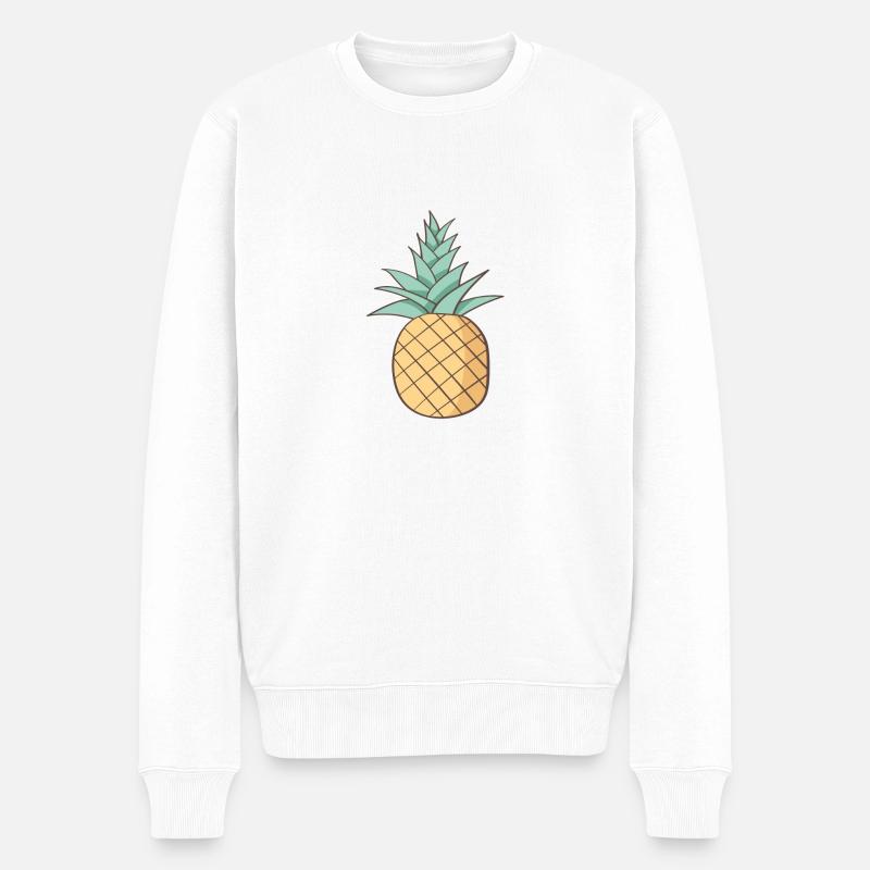 Ananas - Männer Premium Bio Pullover - Weiß