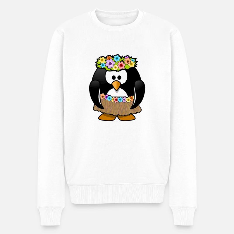 Pingouin dans les Caraïbes Styl. Idée de cadeau - Pull Premium bio Homme - blanc