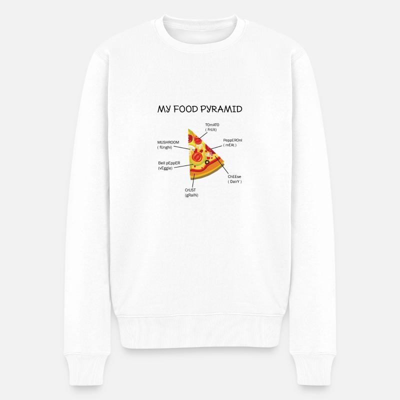 Pizza - Ma pyramide alimentaire - Pull Premium bio Homme - blanc