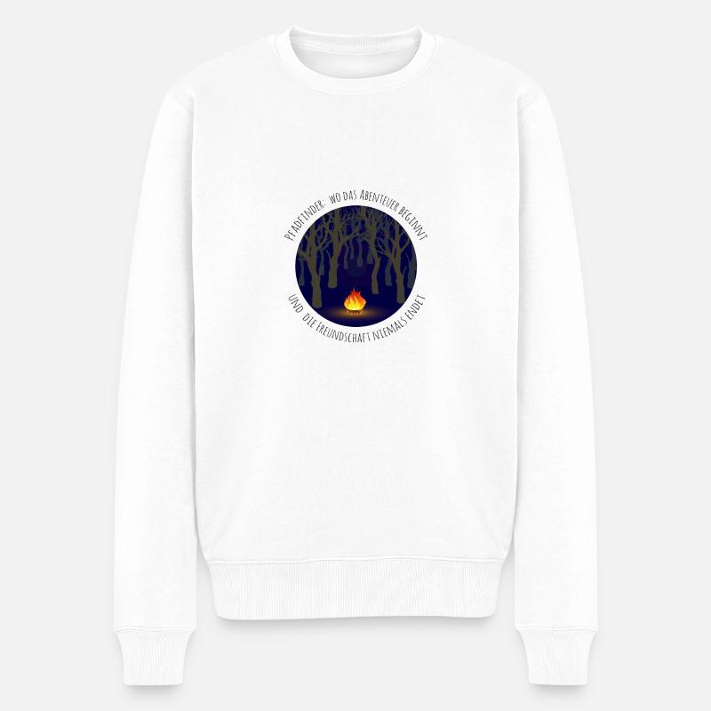 Pfadfinder wo das Abenteuer... - Männer Premium Bio Pullover - Weiß