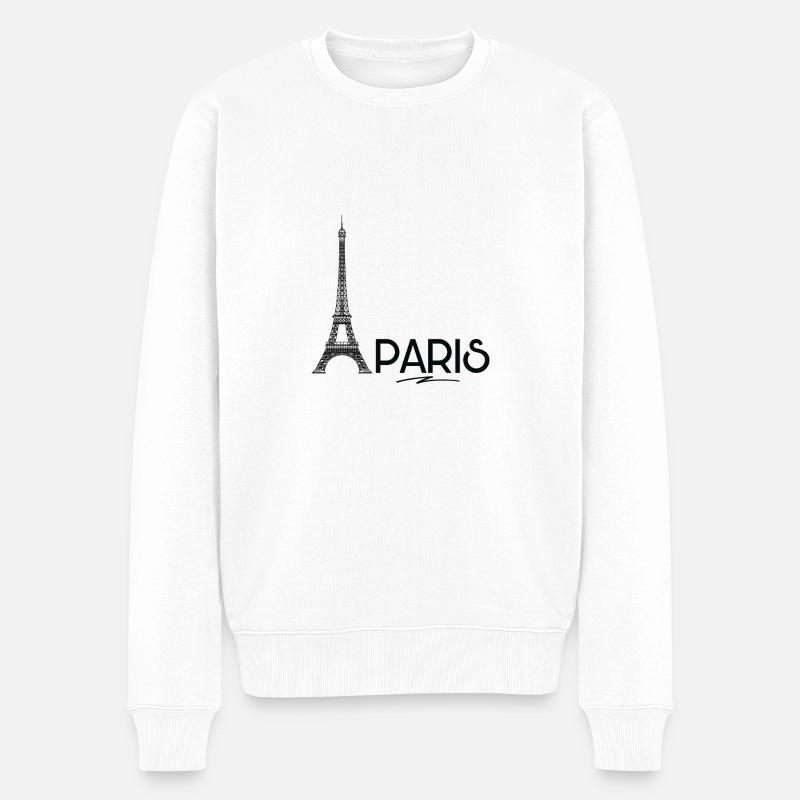 Paris - Tour Eiffel - Pull Premium bio Homme - blanc