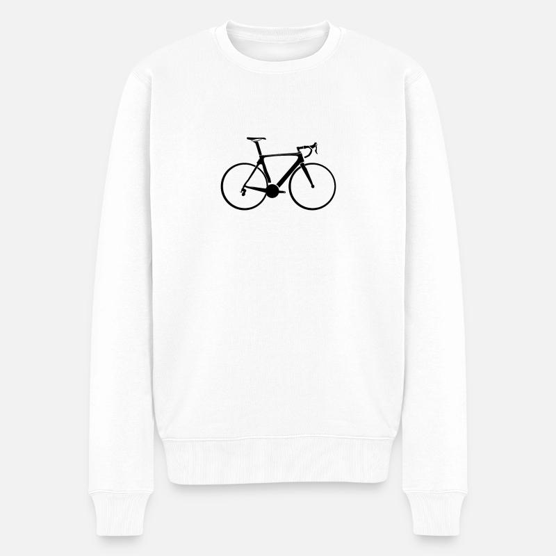 Rennrad, Fahrrad, Radfahrer Geschenk - Männer Premium Bio Pullover - Weiß
