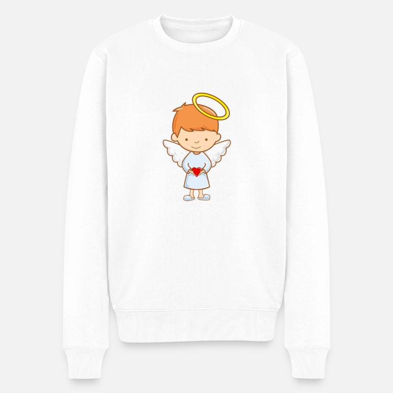 Süßer Schutzengel - Männer Premium Bio Pullover - Weiß