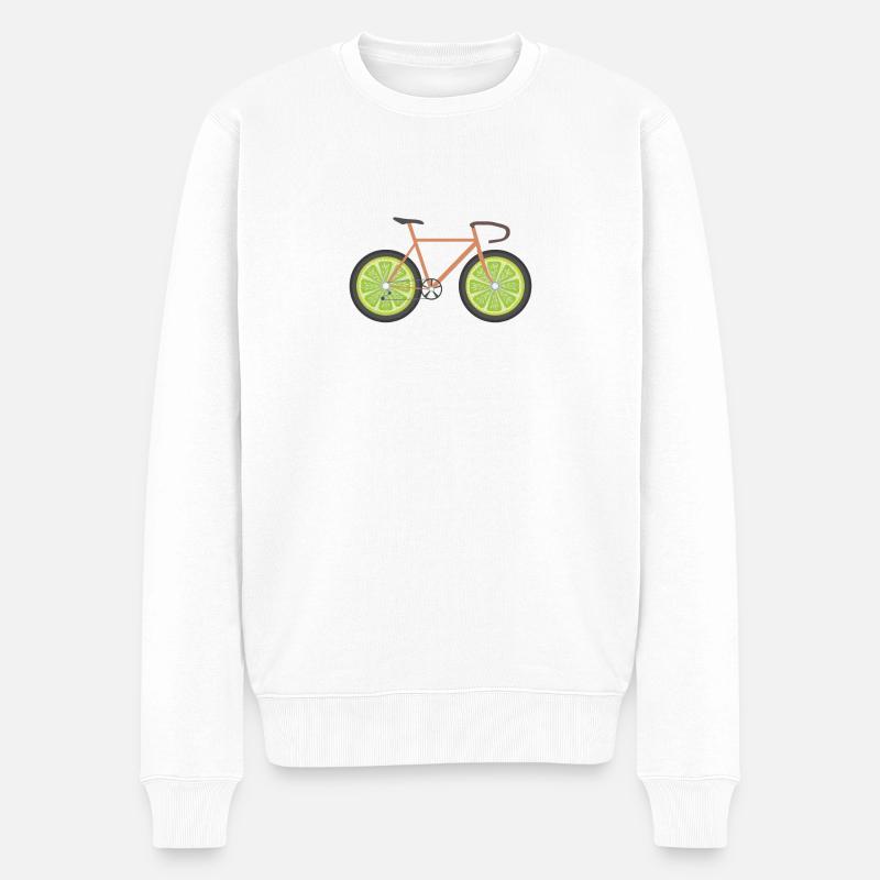Zitronenfahrrad - Männer Premium Bio Pullover - Weiß