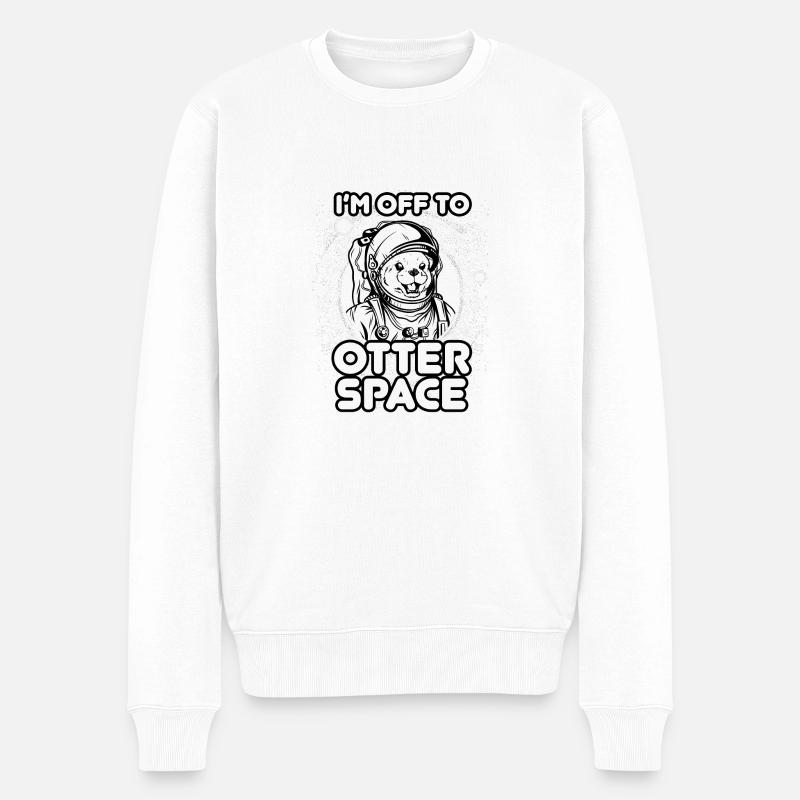 OTTER SPACE - Männer Premium Bio Pullover - Weiß