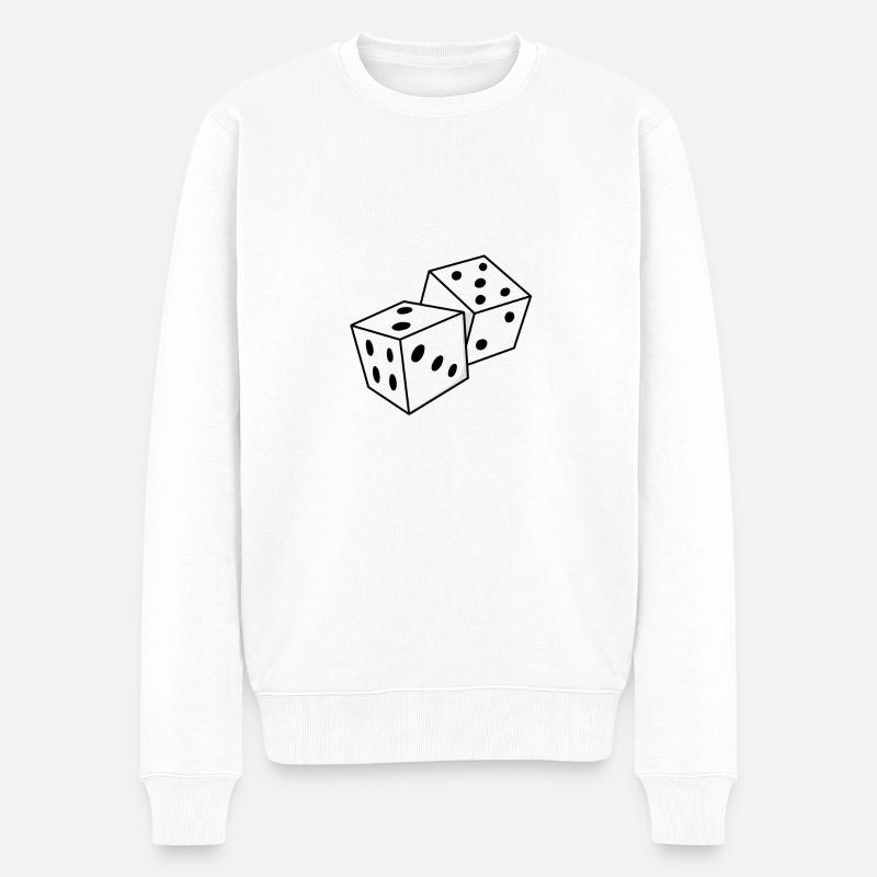 Casino - Würfel - Glück - Geschenk - Männer Premium Bio Pullover - Weiß