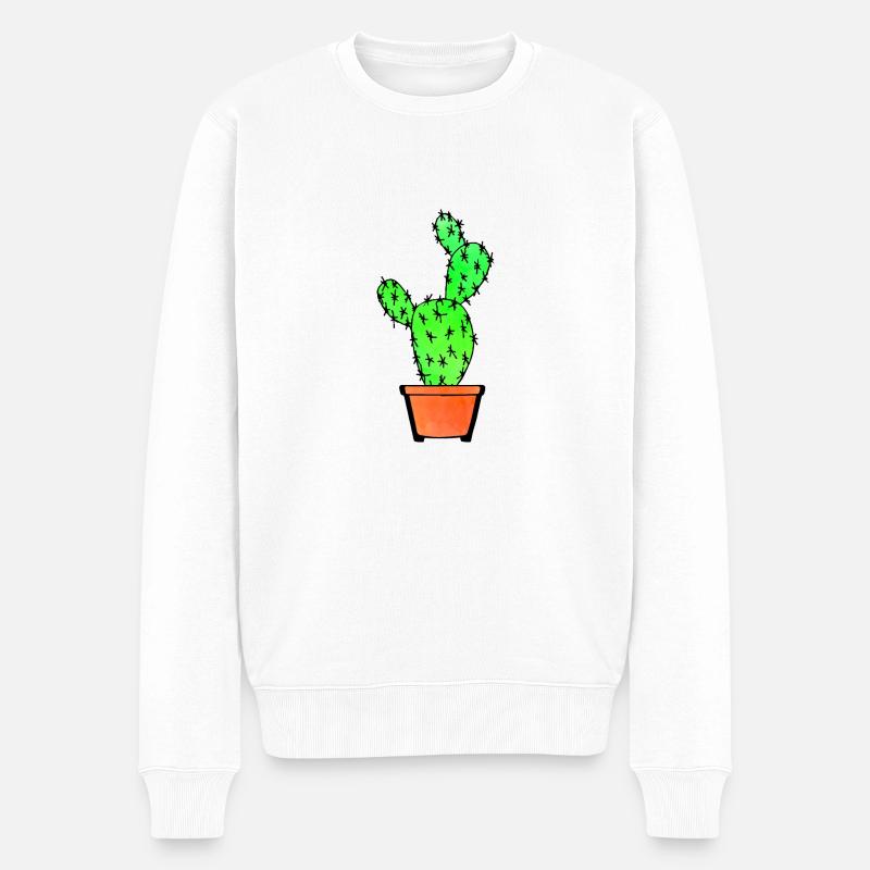 Cactus aquarelle - Pull Premium bio Homme - blanc