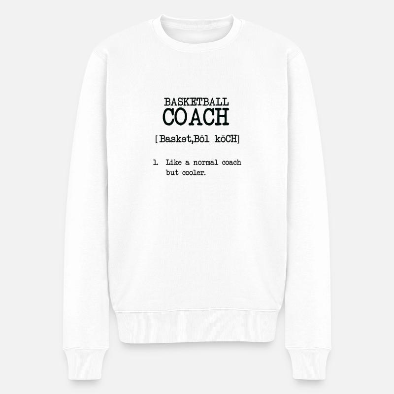 Superbe T-shirt BASKETBALL COACH - Pull Premium bio Homme - blanc